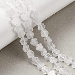 Natural Quartz Crystal Beads Strands, Rock Crystal Plum Blossom Flower, 6x6x2.5mm, Hole: 0.8mm, about 67~68pcs/strand, 15.20''~15.47''(38.6~39.3cm)(G-B138-C21-01)