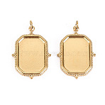 304 Stainless Steel Pendant Cabochon Settings, with Jump Rings, Rounded Rectangle, Real 14K Gold Plated, Tray: 14.5x10mm, 22x15x2mm, Jump Ring: 3.8x0.5mm, 2.8mm inner diameter(X-STAS-S116-153G)