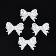 ABS Plastic Imitation Pearl Beads, Bowknot, Creamy White, 14x18x5mm, Hole: 1.6mm, about 930pcs/500g(OACR-N008-131)