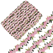 15 Yards Flower Polyester Embroidery Lace Ribbon, Clothes Accessories Decoration, Pink, 3/4 inch(20mm)(OCOR-WH0070-77C)