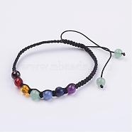 Natural Gemstone Beads Braided Bracelets, with Nylon Thread Cord, 2 inch(53mm)(BJEW-JB02949)