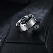 Titanium Steel Finger Rings for Men, Stainless Steel Color, 8mm, US Size 12 1/4(21.5mm)(WG1765E-28)