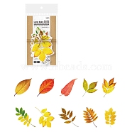 Autumn Leaf PET Sticker Labels, Self-adhesion, for Suitcase, Skateboard, Refrigerator, Helmet, Mobile Phone Shell, Yellow, 70~100mm, 10pcs/set(PW-WG14025-04)