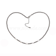 Stylish Natural Freshwater Pearls & Stainless Steel Beaded Necklaces for Women, Stainless Steel Color(NR6960-1)