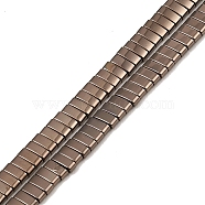 Electroplated Non-magnetic Synthetic Hematite Beads Strands, Rectangle, 2-Hole, Coffee Plated, 5x2x2mm, Hole: 0.8mm, about 193pcs/strand, 8.27 inch(21cm)(G-G089-A02-08)