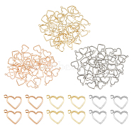 120Pcs 3 Colors 304 Stainless Steel Charms, Stamping Blank Tag, Heart, Mixed Color, 10x13.7x1mm, Hole: 1mm, 40pcs/color(STAS-HY0001-45)