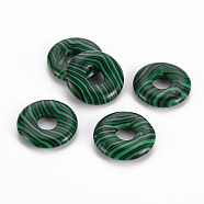 Synthetic Malachite Pendants, Donut/Pi Disc, 18x4.5~5.5mm, Hole: 5.5mm(G-T122-66J)