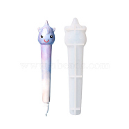 DIY Unicorn Ballpoint Pen Cover Silicone Molds, Resin Casting Molds, for UV Resin & Epoxy Resin Craft Making, White, 160x36x39mm(DIY-E055-05)
