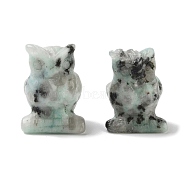 Natural Sesame Jasper Carved Figurines, for Home Office Desktop Decoration, Owl, 15.5~18.5x13~15x22~24mm(DJEW-L023-G16)