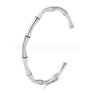 304 Stainless Steel Cuff Bangles, Bamboo Stick Bangle, Stainless Steel Color, 1/4 inch(0.5cm), Inner Diameter: 2-3/8x2 inch(6.05x5.2cm)(BJEW-H588-01P)