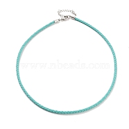 Braided Round Imitation Leather Bracelets Making, with Stainless Steel Color Tone Stainless Steel Lobster Claw Clasps, Turquoise, 17-1/8 inch(43.6cm)(BJEW-H610-01P-12)