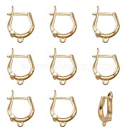 Rack Plating Brass Hoop Earring Findings with Latch Back Closure, Golden, 16.5x11x3mm, Hole: 1mm(KK-TA0007-39)