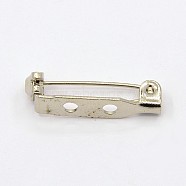 Iron Brooch Back Bar Findings, Silver, 21x5x5mm, Hole: 2.5mm, Pin: 1mm(IFIN-O001-01S)