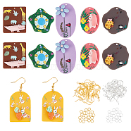 Olycraft 3D Printed Cute Charm Dangle Earring Making Kit for Girl Women, Including Acrylic Pendants with Resin, Brass Earring Hooks & Jump Rings, Mixed Color, Pendants: 12pcs/set(DIY-OC0007-72)