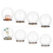 Elite 8 Sets 2 Style Glass Dome Cover, Decorative Display Case, Cloche Bell Jar Terrarium with Brass Base, Round, Antique Bronze, 30x32mm and 30.5x31.5mm, 4 sets/style(DJEW-PH0001-28)