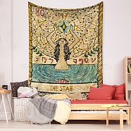 Tarot Tapestry, Polyester Bohemian Wall Hanging Tapestry, for Bedroom Living Room Decoration, Rectangle, The Star XVII, 1500x1300mm(PW23040455103)