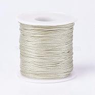 Polyester Metallic Thread, Floral White, 1mm, about 100m/roll(109.36yards/roll)(OCOR-F008-G02)