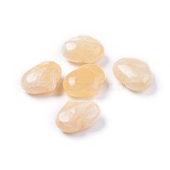 Natural Topaz Jade Heart Love Stone, Pocket Palm Stone for Reiki Balancing, 20x25x11~13mm(G-F659-A11)