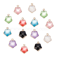 SUNNYCLUE Resin Pendants, with Golden Plated Iron Loops, Imitation Cat Eye Style, Star, Mixed Color, 19x15.5x8mm, Hole: 1.8mm, 7 colors, 2pcs/colors, 14pcs/box(DIY-SC0012-89)