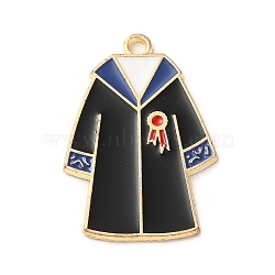 Graduation Season Theme Alloy Enamel Pendants, School Uniform Charm, Golden, Blue, 30x20.5x1mm, Hole: 2mm(ENAM-R147-09B-G)