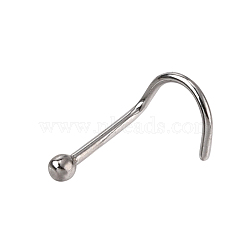 Personalized Trendsetter's 316L Surgical Stainless Steel Nose Studs Nose Piercing Jewelry, Fishtail Nose Rings, Stainless Steel Color, 9mm, Bar Length: 1/4"(7.2mm), Pin: 0.5mm(24 Gauge), 40pcs/box(AJEW-O005-08)