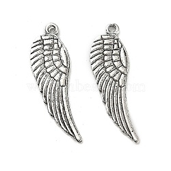 Tibetan Style Alloy Pendants, Cadmium Free & Lead Free, Wing, Antique Silver, 30x9.5x1.5mm, Hole: 1mm, about 884pcs/1000g(FIND-M047-57AS-01)