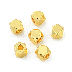 Rack Plating Brass Spacer Beads, Long-Lasting Plated, Cadmium Free & Lead Free, Polygon, Real 18K Gold Plated, 4x4mm, Hole: 1.9mm(FIND-T071-03G-C02-RS)