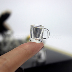 Mini Resin Cup with Handle, for Dollhouse Accessories, Pretending Prop Decorations, Clear, 17x13mm(BOTT-PW0001-198)