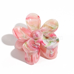 Gradient Color Plastic Claw Hair Clips, for Women Girls, Flower, Pink, 73x70mm(PW-WGBEE53-07)