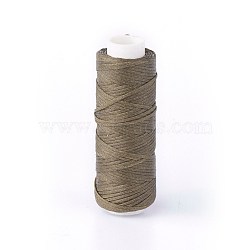 Waxed Polyester Cord, Micro Macrame Cord, for Leather Project, Bracelet Making, Shoe Reparing, Bookbinding, Flat, Olive, 0.8mm, about 32.8 yards(30m)/roll(X-YC-L004-24)