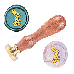 Wax Seal Stamp Set, Sealing Wax Stamp Solid Brass Head,  Wood Handle Retro Brass Stamp Kit Removable, for Envelopes Invitations, Gift Card, Rabbit Pattern, 83x22mm(AJEW-WH0208-669)