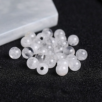 Natural Quartz Crystal Beads, Round, 6mm, Hole: 2mm