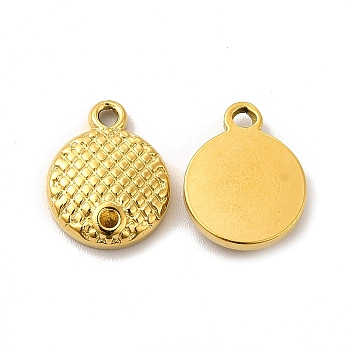 Ion Plating(IP) 304 Stainless Steel Pendant Rhinestone Settings, Flat Round, Real 18K Gold Plated, Fit For 1.2mm Rhinestone, 13.5x11x3mm, Hole: 1.6mm