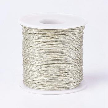 Polyester Metallic Thread, Floral White, 1mm, about 100m/roll(109.36yards/roll)