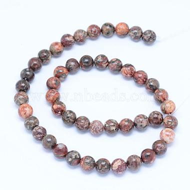 Chapelets de perles de jaspe en peau de léopard naturel(G-J358-05-10mm)-2