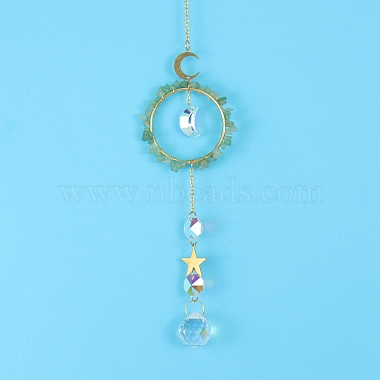 Glass & Brass Pendant Decorations(HJEW-PW0002-08E)-1