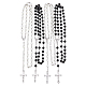 4Pcs 2 Colors ABS Plastic Imitation Pearl Rosary Bead Necklaces Set(NJEW-DC0001-04)-1