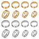 16Pcs 8 Style 201 Stainless Steel Grooved Finger Ring Settings(STAS-BBC0002-32)-1