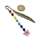 Marque-page pendentif en émail en alliage papillon avec perle de pierre précieuse chakra(AJEW-JK00253-02)-3