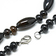 Natural Black Agate Beaded Necklaces(NJEW-S388-02)-2