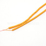 Non-magnetic Synthetic Hematite Beads Strands, Flat Round/Disc, Heishi Beads, Goldenrod, 3~3.5x3mm, Hole: 1mm, about 130pcs/strand, 16.54''(42cm)(G-WH0018-01B)