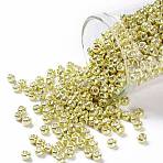 TOHO Round Seed Beads, Japanese Seed Beads, (559) Yellow Gold Metallic, 8/0, 3mm, Hole: 1mm, about 222pcs/bottle, 10g/bottle(SEED-JPTR08-0559)