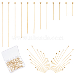 96Pcs 6 Styles 304 Stainless Steel Ball Head Pins, Real 24K Gold Plated, 22 Gauge, 15~50x0.6mm, Head: 1.8mm, 16pcs/style(STAS-LP0001-93)