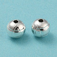 Eco-friendly Brass Beads, Cadmium Free & Lead Free, Long-Lasting Plated, Round, 925 Sterling Silver Plated, 8mm, Hole: 1.8mm(KK-M257-19A-S)