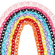 36 Strands 9 Colors ABS Plastic Cable Chains, Oval, Mixed Color, 14.96 inch~15.35 inch(38~39cm)/strand, 4strand/color(KY-SC0001-56)