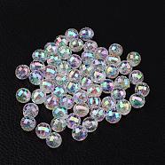 Faceted Eco-Friendly Transparent Acrylic Round Beads, AB Color, Clear AB, 8mm, Hole: 1.5mm, about 2000pcs/500g(TACR-K001-8mm-22)