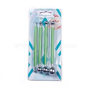 DIY Stainless Steel Sculpture Tools, For Clay Carving Molding Ball Stylus Stick, Lawn Green, 12.4x13.4x6cm, 4pcs/set(AJEW-L072-53C)
