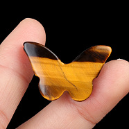 Natural Tiger Eye Pendants, Butterfly Charms, 20x30x7mm(PW-WG51197-03)