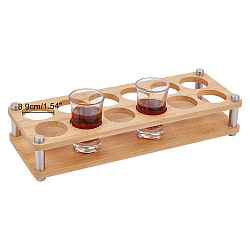12-Hole Bamboo Glass Holder Display Racks, Whiskey Spirits Wine Glass Holder with 202 Stainless Steel Findings, for Bar Tasting Serving Tray, Kitchen Tools, Rectangle, Navajo White, 29x11x6cm(ODIS-WH0061-08B)