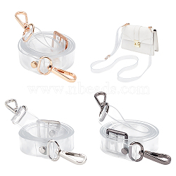 WADORN 3Pcs 3 Colors Adjustable Transparent PVC Bag Straps, with Alloy Swivel Clasps, Mixed Color, 82.5~150x1.95cm, 1pc/color(FIND-WR0010-03)